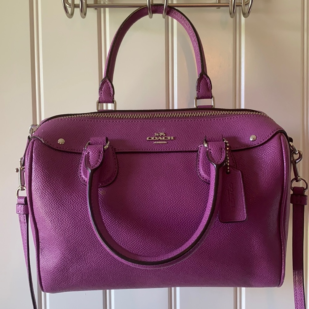 Crossgrain Leather Hyacinth Purple Coach Purse